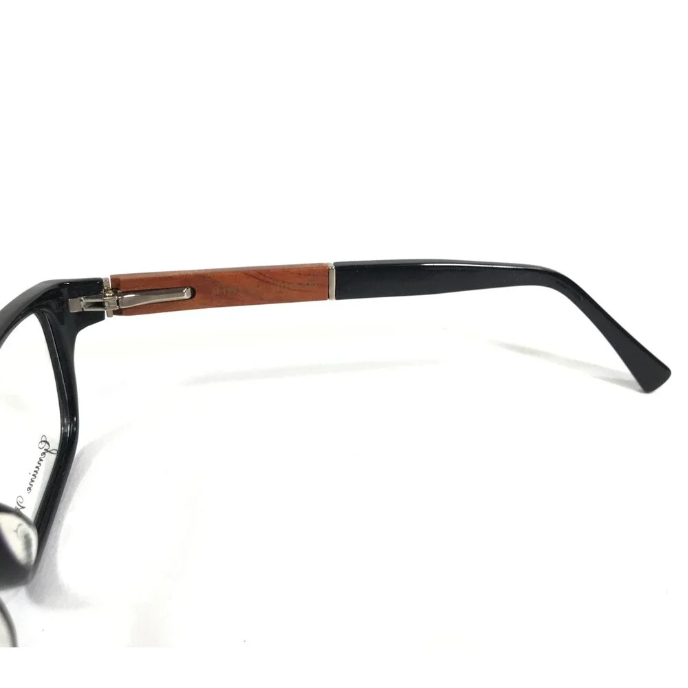 Caviar Eyeglasses Frames M.1593 C24 Genuine Wood Black Brown 53-18-140